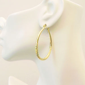 14K Gold Plated or Rhodium Hoop Earrings